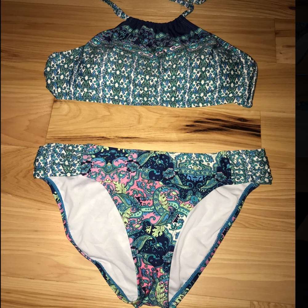 High neck multi color bikini!